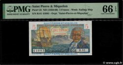 5 Francs Bougainville SAINT PIERRE E MIQUELON 1946 P.22 FDC