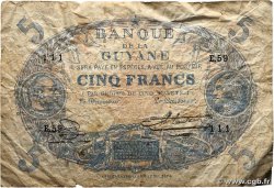5 Francs Cabasson bleu GUYANE 1933 P.01b