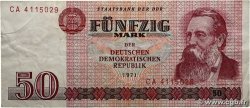 50 Mark ALLEMAGNE RÉPUBLIQUE DÉMOCRATIQUE 1971 P.30a