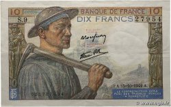 10 Francs MINEUR FRANCE 1942 F.08.04