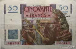 50 Francs LE VERRIER FRANCE 1951 F.20.17