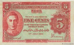 5 Cents MALAYA 1941 P.07a UNC-