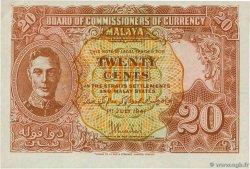 20 Cents MALAYA 1941 P.09b pr.NEUF