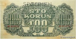 100 Korun Spécimen TCHÉCOSLOVAQUIE 1944 P.048s SUP