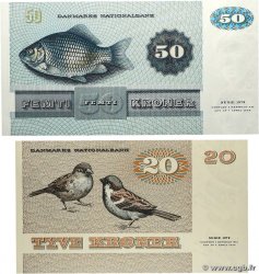20 et 50 Kroner Lot DANEMARK 1978 P.049a et P.050c pr.NEUF