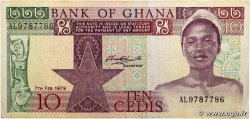 10 Cedis GHANA 1979 P.20a TB