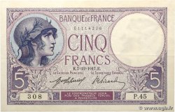 5 Francs FEMME CASQUÉE FRANCE 1917 F.03.01 SUP