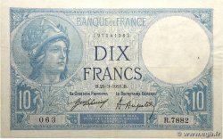 10 Francs MINERVE FRANCE 1921 F.06.05 pr.TTB