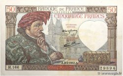 50 Francs JACQUES CŒUR FRANCE 1942 F.19.19 TTB