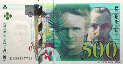 500 Francs PIERRE ET MARIE CURIE FRANCE 1996 F.76.03 SPL