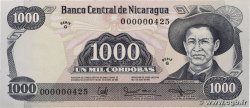 1000 Cordobas NICARAGUA 1987 P.145a UNC