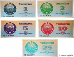 1 à 25 Sum Lot OUZBEKISTAN 1992 P.61a à P.65a