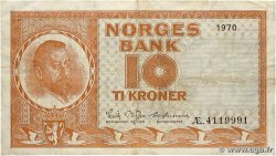 10 Kroner NORVÈGE 1970 P.31e TB