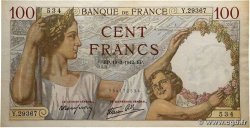 100 Francs SULLY FRANCE 1942 F.26.68