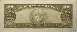 20 Pesos CUBA 1960 P.080c VF+