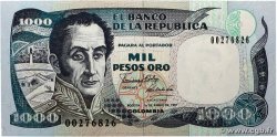 1000 Pesos Oro COLOMBIA 1991 P.432 UNC