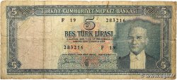 5 Lira TÜRKEI 1961 P.173 fS