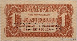 1 Koruna Spécimen TCHÉCOSLOVAQUIE 1944 P.045s NEUF