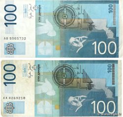 100 Dinara Lot SERBIA 2004 P.41b q.BB