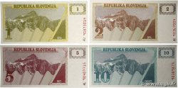 1 à 10 Tolarjev Lot SLOWENIEN 1990 P.01a à P.04a