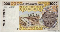 1000 Francs ESTADOS DEL OESTE AFRICANO 1991 P.411Da MBC+