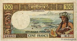 100 Francs TAHITI 1973 P.24b q.MB
