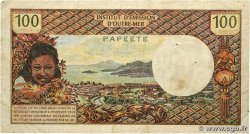 100 Francs TAHITI 1973 P.24b q.MB