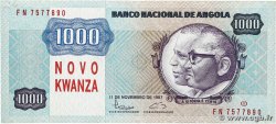 1000 Novo Kwanza sur 1000 Kwanzas ANGOLA 1987 P.124 VF+