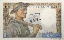 10 Francs MINEUR FRANCE 1944 F.08.10