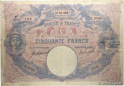 50 Francs BLEU ET ROSE FRANCE 1909 F.14.22 TB