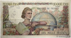 10000 Francs GÉNIE FRANÇAIS FRANCE 1949 F.50.24 VF