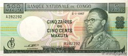 5 Zaïres - 500 Makuta RÉPUBLIQUE DÉMOCRATIQUE DU CONGO 1968 P.013a pr.SUP
