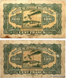 100 Francs Lot FRENCH WEST AFRICA 1942 P.31a fS