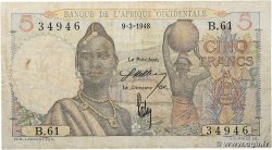 5 Francs AFRIQUE OCCIDENTALE FRANÇAISE (1895-1958) 1948 P.36 B+