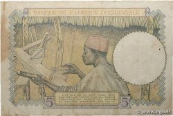 5 Francs FRENCH WEST AFRICA 1937 P.21 MBC
