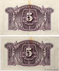 5 Pesetas Lot SPAIN 1935 P.085a VF+
