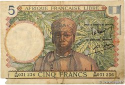 5 Francs type 1941 AFRIQUE ÉQUATORIALE FRANÇAISE 1943 A.114e TB