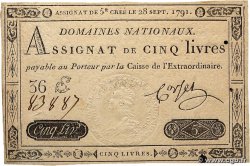 5 Livres FRANCE 1791 Ass.19a
