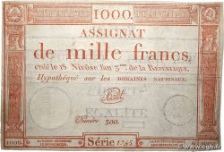 1000 Francs FRANCE 1795 Ass.50a