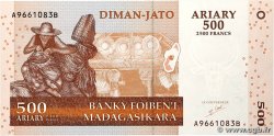 2500 Francs - 500 Ariary MADAGASCAR 2004 P.088a FDC