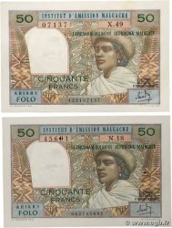50 Francs - 10 Ariary Lot MADAGASCAR 1969 P.061 XF+