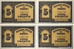 5 Francs Consécutifs MAROC 1943 P.24 SPL+