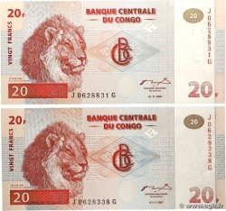 20 Francs Lot CONGO, DEMOCRATIC REPUBLIC 1997 P.088A