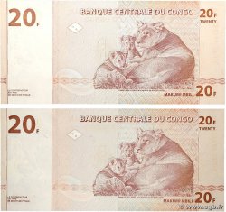 20 Francs Lot CONGO, DEMOCRATIC REPUBLIC 1997 P.088A UNC-