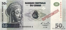 50 Francs Spécimen CONGO, DEMOCRATIC REPUBLIC 1997 P.089s