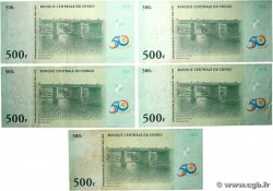 500 Francs Lot CONGO, DEMOCRATIC REPUBLIC 2010 P.100 VF+