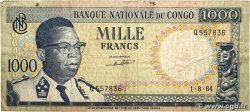 1000 Francs CONGO, DEMOCRATIC REPUBLIC 1964 P.008a