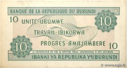 10 Francs BURUNDI 1989 P.33b AU
