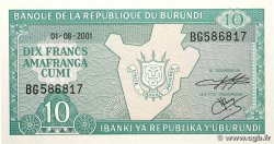 10 Francs BURUNDI 2001 P.33d