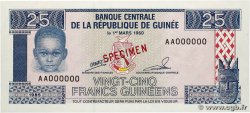 25 Francs Guinéens Spécimen GUINÉE 1985 P.28s